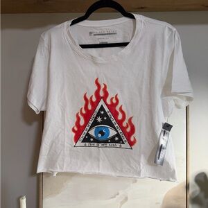 NWT Prince Peter Collection Distressed Crop Evil Eye Tee